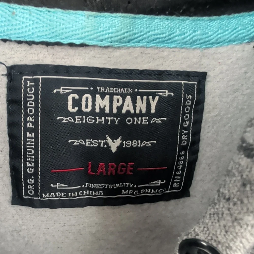 Company Eighty One Kangaroo Pocket Modern‎ Pullover Hoodie Heather Gray Size L